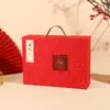 Funda Flip Roja de Doble Puerta Festival de Medio Otoño Festival del Bote del Dragón Caja de Regalo de Alta Gama Embalaje Boda Negocios Padrinos de Boda Dama de Honor Recuerdo