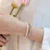 Pulseira de Miçangas de Painço de Pérola de Água Doce Natural com Fio Elástico, Não Desbota, Presente de Estilo Fada de Nicho para Meninas, Vibes Jovens