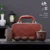 Conjunto de Chá Kung Fu de Areia Roxa Portátil Pequeno Conjunto Conjunto de Chá de Viagem Acampamento ao Ar Livre Presente Comercial Conjunto de Chá de Ponta Presente