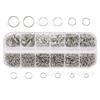 Anillo abierto en caja de 12 rejillas, superventas en Amazon, aproximadamente 1050 piezas por caja, accesorios de joyería de metal para hacer joyas DIY.