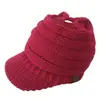 Sombrero de mujer otoño e invierno 2018 sombrero popular europeo y americano estándar cc ala de sombrero coleta con protección estándar para las orejas sombrero de lana tejido