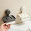 Soporte de jabón escurridor de ventosa de alta gama para el hogar, jabonera, estante de almacenamiento de doble capa sin taladro para pared del baño