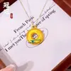 Mil Milhas de Montanhas e Rios Pingente Circular Ouro de Areia Vietnamita Fivela da Paz Cordão Preto Corrente para Suéter Acessórios DIY Joias Cor Duradoura Resistente ao Desbotamento