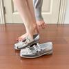 Sapatilhas com Salto Grosso, Sapatos Mary Jane para Mulheres, Mocassins de Couro Rasos de Bico Quadrado para o Verão, Tênis de Treino Alemães Retrô para Mulheres