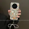 Funda para Teléfono Móvil Adecuada para Oppofindx8Ultra Gama Alta Oppofindx8S+ con Correa Conejo Pequeño Floral