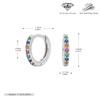 Pendientes de Plata de Ley S925 con Diamantes de Colores, Pendientes de Moda Creativos Estilo Ins, Simples Geométricos Tachonados con Diamantes, Pendientes de Botón, Pendientes de Clip