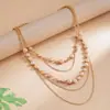 Collar de Cadena Multicapa Redonda de Perlas Transfronterizo Europeo y Americano, Cadena Versátil para Suéter, Accesorio Elegante y Lujoso