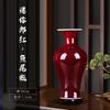 Jarrón pequeño rojo Jingdezhen con forma de mini horno, adornos de cerámica hidropónica creativos para arreglos florales, decoración para la mesa de té del hogar