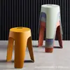 Taburete de Plástico Engrosado para Adultos Sólido Taburete de Comedor Apilable Taburete Redondo Silla Simple Moderna Taburete Molino de Viento Taburete Alto