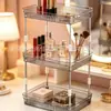 Estante para cosméticos, estante organizador y de almacenamiento para artículos de tocador del baño, estante de doble capa, almacenamiento de escritorio