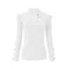 Amazon ebay Estación Independiente Otoño e Invierno Manga Larga Botón Axila Volante Camisa Base Top