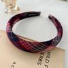 Outono e Inverno Coreia do Sul Argola de Cabelo Xadrez Moda Elegante Versátil Argola de Cabelo com Cabeça de Esponja Popular na Internet Argola de Cabelo Xadrez para Menina Carimbo de Cabelo