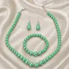 Juego de Joyería de Perlas de Alto Brillo para Mujer, Collar, Pendientes, Pulsera, Juego de Tres Piezas, Regalo para Mamá, Hermosos Accesorios para Fotos de Boda