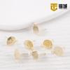 Pin de oreja plano con disco chapado en cobre de oro real de 18 quilates, bandeja para pendientes de perla de color duradero para manualidades, material de accesorios para pendientes de alto color de retención