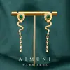 Año del Zodiaco de la Serpiente Plata de Ley 925 Chapada en Oro Incrustación Imitación de Jaspe Pendientes de Serpiente Distintivos Vintage Lujo Ligero Modernos Moda