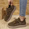 Venta Caliente Transfronteriza Zapatos de Mujer Flyknit con Felpa Venta Directa de Fábrica Suela Gruesa Zapatos Casuales Cálidos Con Cordones Retro Zapatos Deportivos con Cuentas de Madera