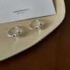 Joyería de Corea del Sur Plata de ley S925 aretes irregulares nicho aretes de alta gama hebilla de oreja aretes simples de plata de ley
