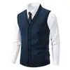 Suéter sin mangas casual de punto con cuello en V para hombre, Otoño Invierno, Moda Juvenil Versátil, Chaleco Casual con Forro de Terciopelo, Camisa Base