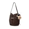 2025 Nova Bolsa Tote de Couro Genuíno Fosco de Couro Bovino de Primeira Camada para Outono e Inverno Feminina de Grande Capacidade para Trabalho Ombro Axila Bolsa Saco