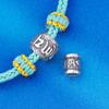Plata Esterlina S925 Seis Caracteres Palabras Verdaderas Cuentas Agujero Grande Seiko Tejido Cuerda de Mano Collar Lanyard DIY Accesorios Vintage Cuentas Tambor