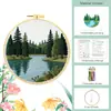 Kit de Materiais para Bordado de Paisagem Decoração de Sala de Estar Estilo Nórdico Ins Arte de Parede DIY Kit de Materiais para Bordado com Agulha Mágica Atacado