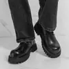 Botas Martin de Caña Alta de Gran Tamaño Transfronterizas para Hombre, Botas de Motocicleta de Estilo Británico con Suela Gruesa que Aumentan la Altura, Botas de Cuero Nuevas para Trabajo en Cuatro Estaciones
