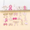 Mistura de 20 Estilos de Pingentes de Laço Rosa com Gotejamento de Tinta em Liga de Zinco Acessórios para Joias de Pulseira Colar Chaveiro DIY