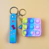 Chaveiro de Silicone Love Puzzle Bubble Porta-Moedas Bolsa de Armazenamento Pai-Filho Bolsa para Fones de Ouvido Venda Direta da Fábrica