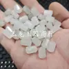 Contas hexagonais verdes Tianshan são contas soltas, verde jade branco com padrões florais, contas cilíndricas em formato de bambu, acessórios para joias, contas artesanais
