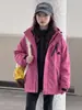 Chaqueta 3 en 1 a prueba de viento e impermeable para niñas, nuevo estilo otoño/invierno, chaqueta con capucha para exteriores para niños, moderna y genial