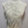Vestido de noiva branco de renda com bordado de miçangas duplas de alta qualidade, flor de lantejoulas, adorno de cabeça, sapatos de noiva, acessórios DIY, renda D14