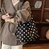 Bolso de Gamuza con Lunares para Mujer 2026 Nueva Moda Otoñal Bolso de Hombro Vintage de Alta Gama Bolso Tote de Gran Capacidad