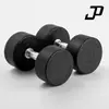Halteres redondos com cabeça preta revestida, ferro fundido maciço, peso fixo para yoga, fitness em casa, venda direta de fábrica, somente atacado