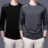 [Envío Rápido] Camiseta de Manga Larga para Hombre, Ropa Interior de Otoño para Hombre, Corte Holgado, Capa Base Elástica, Camiseta Estampada para Hombre