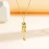 Tichia Foto Real do Colar Tijolo de Ouro Pequeno Triturado CNC para Mulheres Prata Esterlina S925 Moda de Luxo Leve Corrente de Clavícula de Alta Qualidade