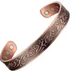 Nuevo Pulsera Magnética de Cobre Chapado Vikingo Nueva de Amazon Pulsera Magnética Abierta Popular para Hombres Tendencia Cobre Rojo