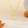 Collar Dorado con Colgante de Gato de Circonita Super Brillante para Mujer, Estilo Coreano, Lujo Ligero, Nicho, Cadena Dulce para Clavícula, Regalo para Novia