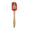 Regalo de Navidad Patrón navideño Espátula de mantequilla de silicona de grado alimenticio tamaño pequeño mango de madera espátula de silicona