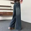 Jeans rectos de cintura alta para niñas, estilo primavera y otoño, pantalones anchos elegantes para niños mayores, ropa de otoño para niñas, pantalones versátiles para estudiantes de secundaria