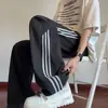 Pantalones de Paracaídas Casuales a Rayas Retro Americanos para Hombres y Mujeres, Holgados de Pierna Ancha, Secado Rápido, Delgados, para Danza Deportiva, Cargo