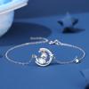 Pulsera de unicornio estrella de plata esterlina 925 para mujer original piedra lunar micro-incrustada estrella pulsera de luna moda pulsera ins generación cabello