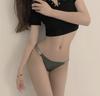 Brillante Amante * Sexy con Ropa Interior de Alfabeto de Diamante Pantalones Deportivos de Estrás Cintura Alta Bikini de Cadera Tanga Mujer
