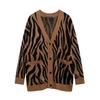 2025 Otoño Nuevo Moda Europea y Americana Transfronteriza para Mujer Chaqueta de Punto Jacquard con Estampado Animal W085 160911
