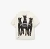 Camiseta Casual Solta de Manga Curta com Estampa de Slogan Icônico High Street para Mulheres e Homens