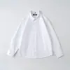 Camisa Blanca de Niño Manga Larga Algodón Tallas Mediana y Grande Uniforme Escolar Blanco para Alumnos de Primaria Vestido de Presentación Camisa Base