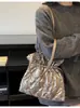 Bolsa de Cubo Nueva Plisada Transfronteriza 2025 Acolchada Coreana con Cordón Moda para Mujer Versátil Bolso de Hombro Cruzado