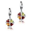 Pendientes Caibao Series Europeos y Americanos de Piedras Preciosas Coloridas Oro de 18K con Citrino Granate Peridoto Joyería