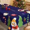 Toalha de mesa de Natal, impermeável e à prova de óleo, toalha de mesa vermelha lavável, toalha de mesa atmosférica, decoração de mesa retangular, toalha de mesa longa
