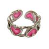 Viento frío corazón rosa anillo luminoso hueco femenino nicho retro diseño sentimiento rojo de internet anillo abierto al por mayor
