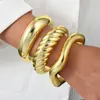 Pulsera Abierta de Acabado Espejo Transfronteriza Europea y Americana Más Vendida, Simple y Única, Audaz y Brillante, Pulsera de Lujo Ligero con un Toque de Alta Gama